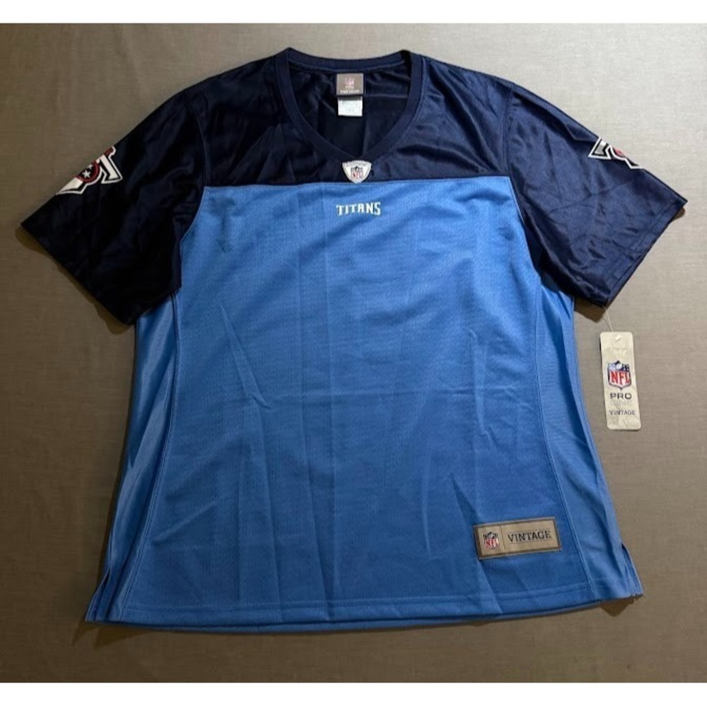 Tennessee Titans Pro Line NFL‎ Vintage Jersey Womens Large Blue Short Sleeve.